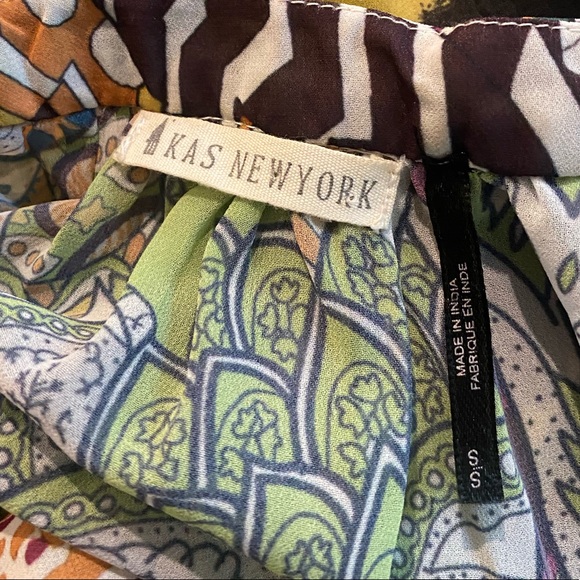Anthropologie Kas New York Embroidered Printed Blouse Sz S EUC - Picture 3 of 3
